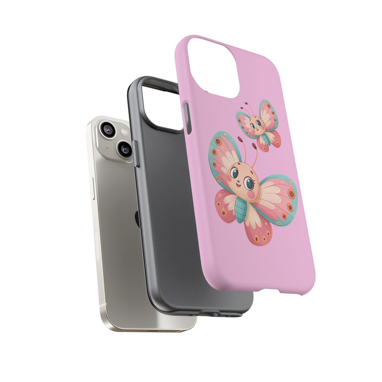 Cute Butterfly Phone Case, Tough Phone Cover, Girly Phone Accessory, Unique Gift for Her, Kids Phone Case, Floral Design Case