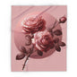 Rose Petal Arctic Fleece Blanket, Cozy Throw Blanket, Floral Home Decor, Gift for Her, Wedding Present, Winter Warmth