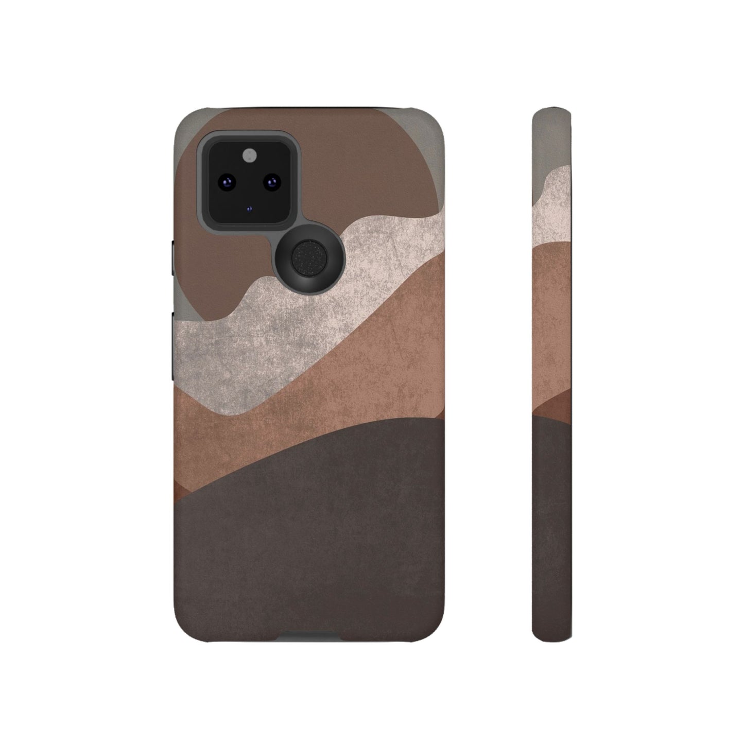 Abstract Earthtone Phone Case — Brown Layered Rugged Tough Case