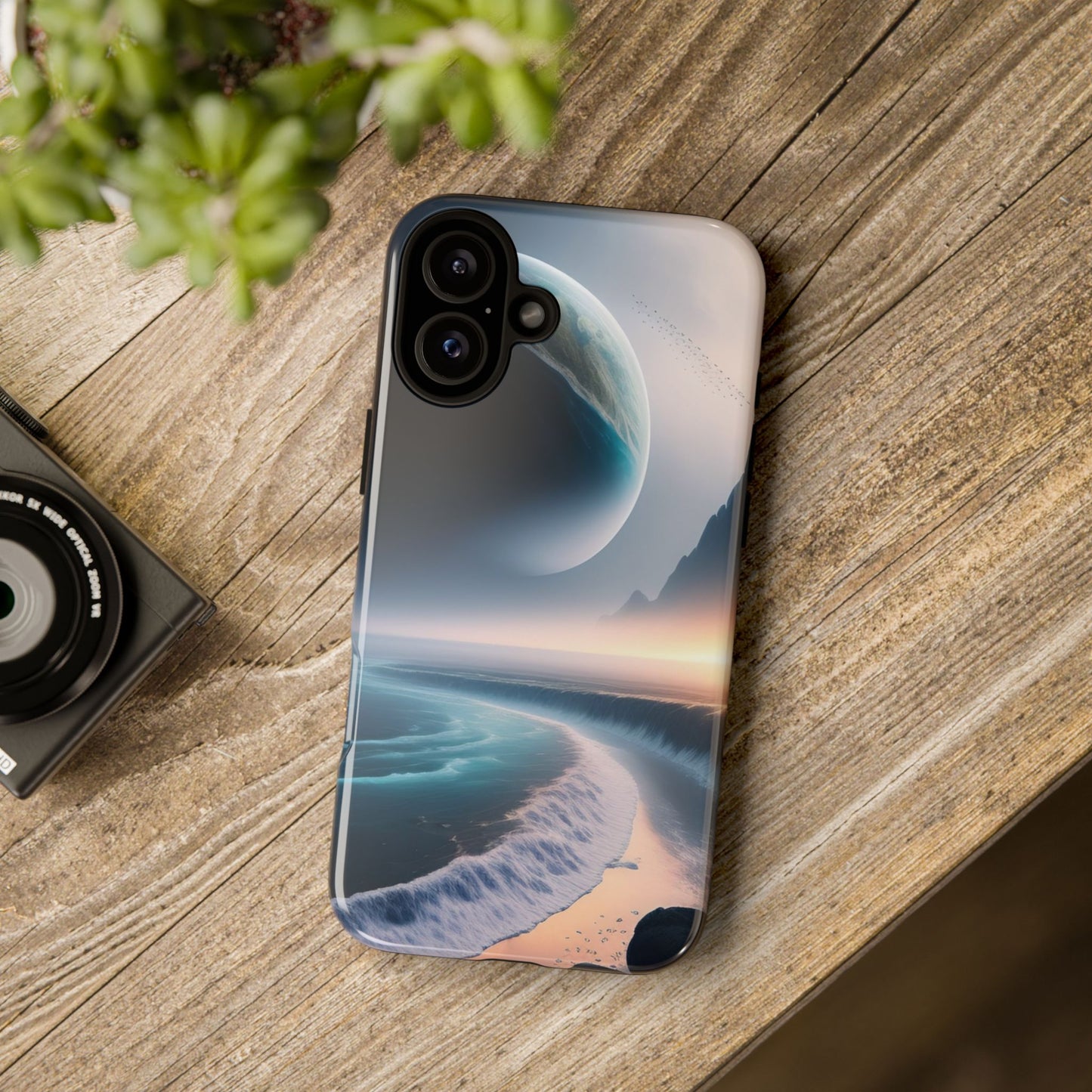 Galaxy Ocean Phone Case — Surreal Planet Beach Tough Case