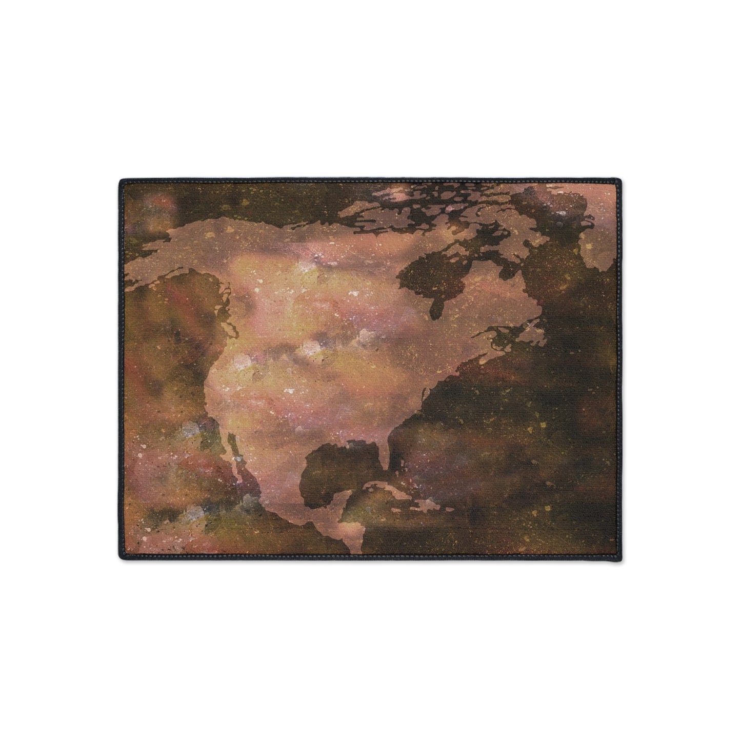 World Map Floor Mat — Rustic Watercolor Earth Doormat