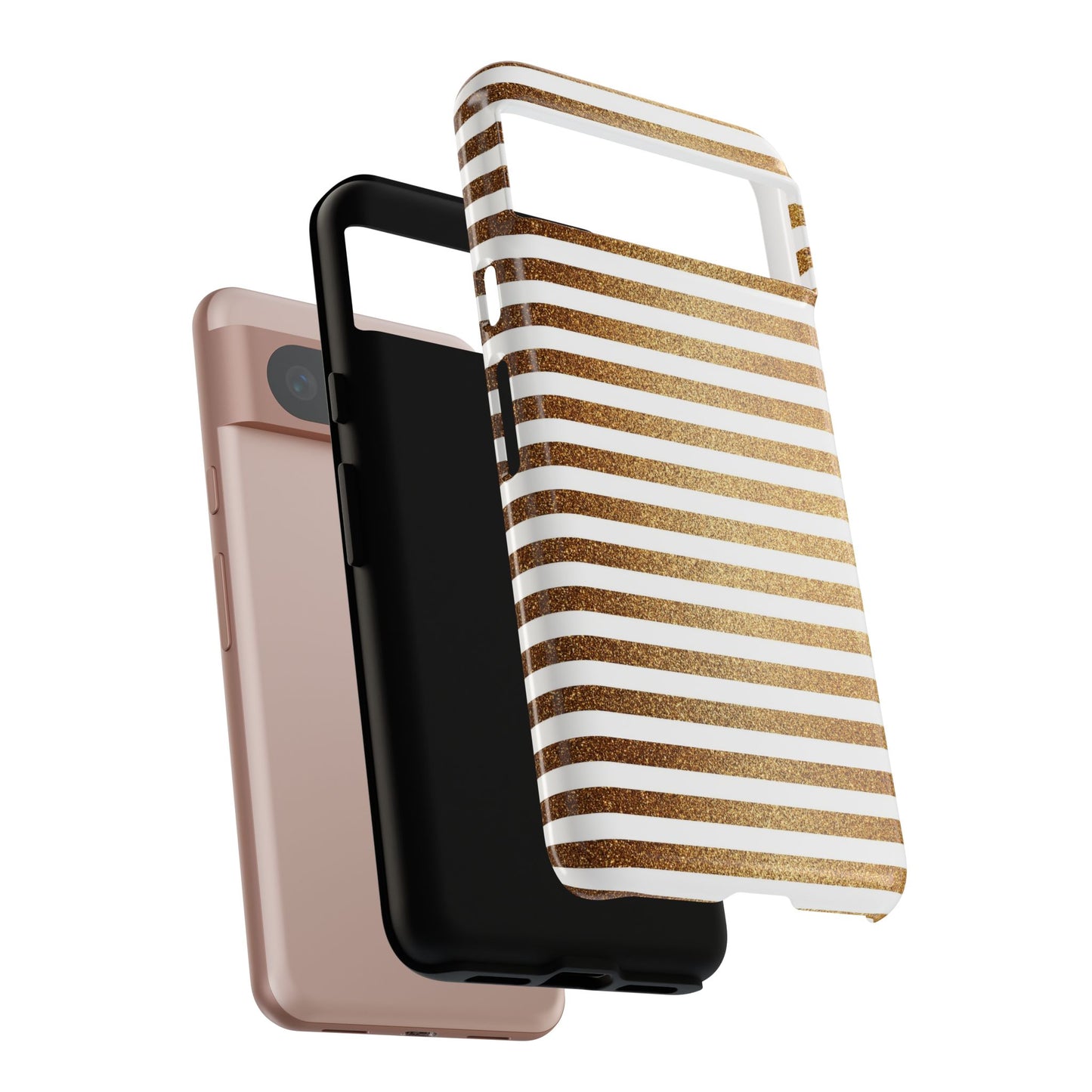 Glamorous Gold Striped Phone Case | Tough Cases, Stylish Phone Cover, Chic Accessories, Gift for Her, Fashionable Tech