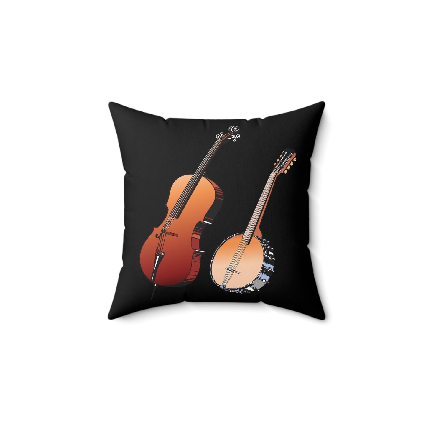 Musical Instruments Throw Pillow, Guitar Banjo Cushion, Home Decor, Gift for Music Lovers, Cozy Accent Pillow