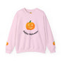 Halloween Pumpkin Sweatshirt, Cozy Fall Apparel, Unisex Crewneck for Halloween, Autumn Casual Wear, Fun Gift Idea