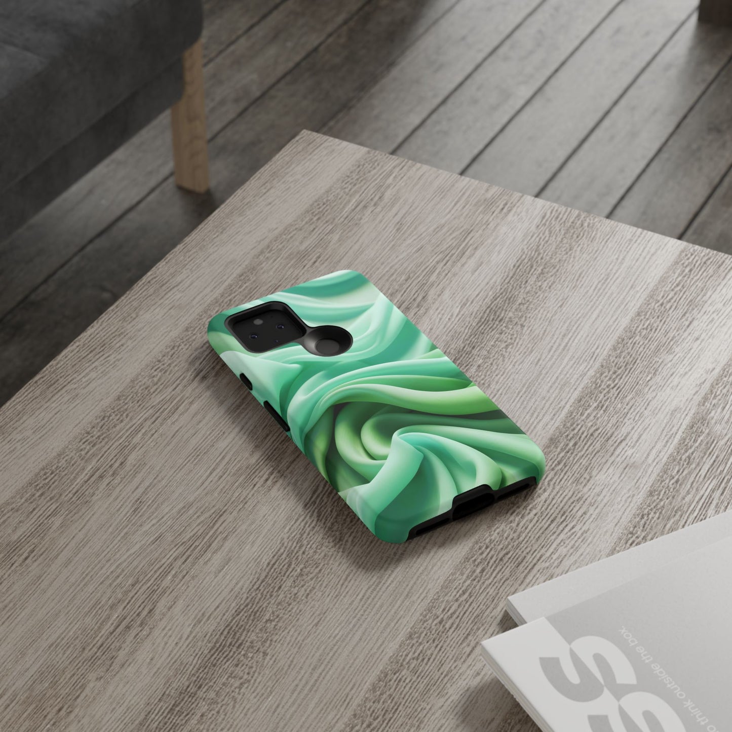 Stylish Phone Case, Tough Case, Green Abstract Design, Cell Phone Cover, Unique Gift, Trendy Accessory