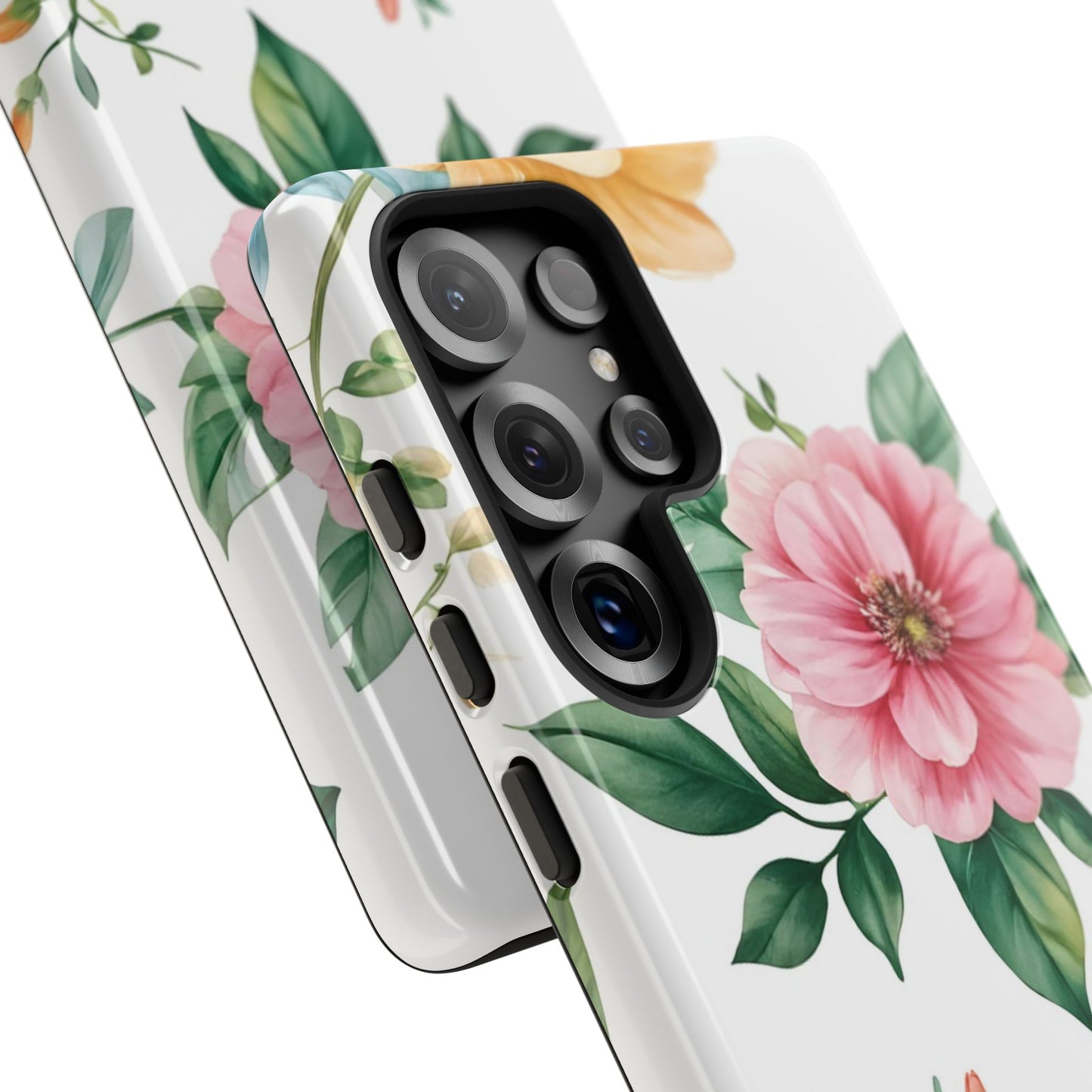 Floral Tough Phone Case — Pink Peony Protective Phone Cover