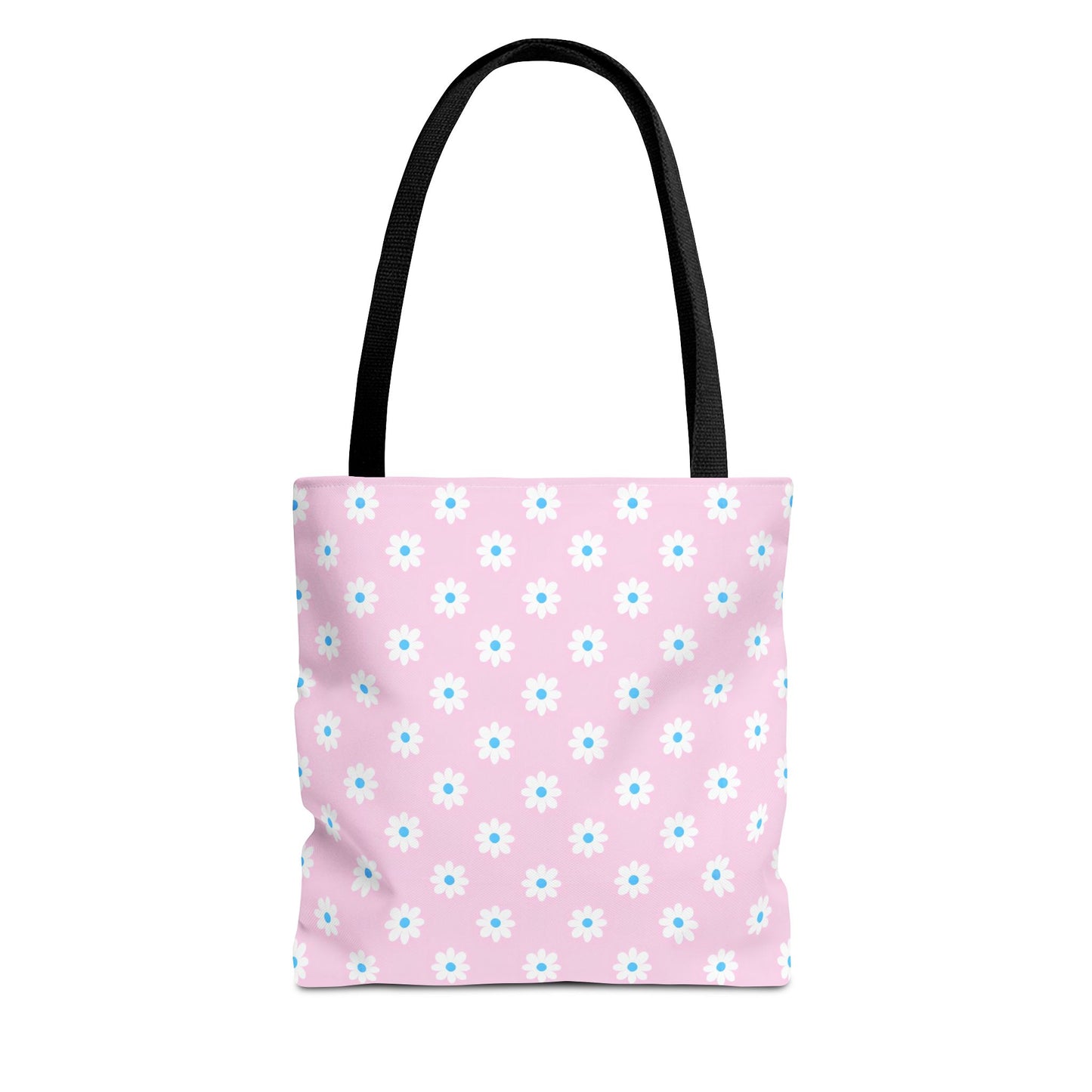 Pink Daisy Pattern Tote Bag — Floral Everyday Canvas Shopper
