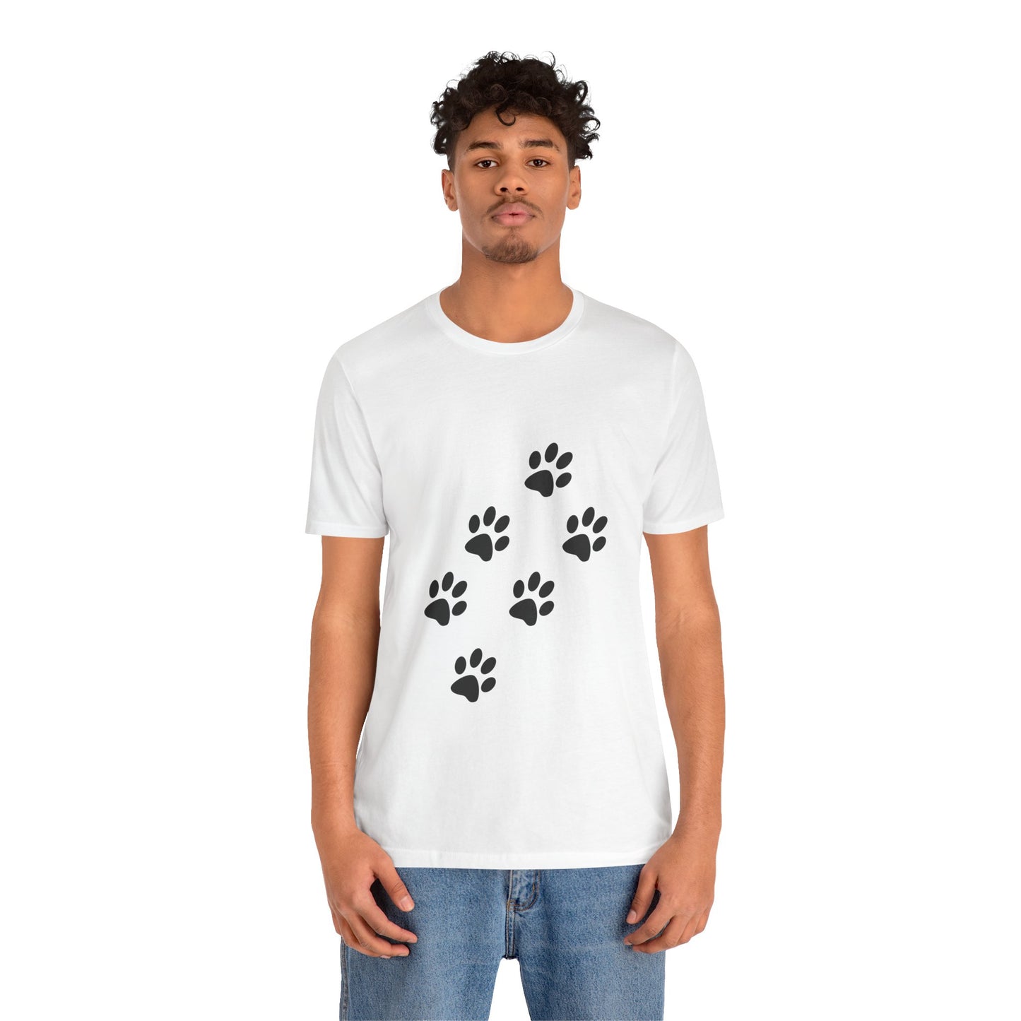 Paw Print Short Sleeve Tee | Unisex Animal Lover Shirt, Pet Owner Gift, Casual Wear, Gifts for Dog Lovers, Comfortable T-Shirt