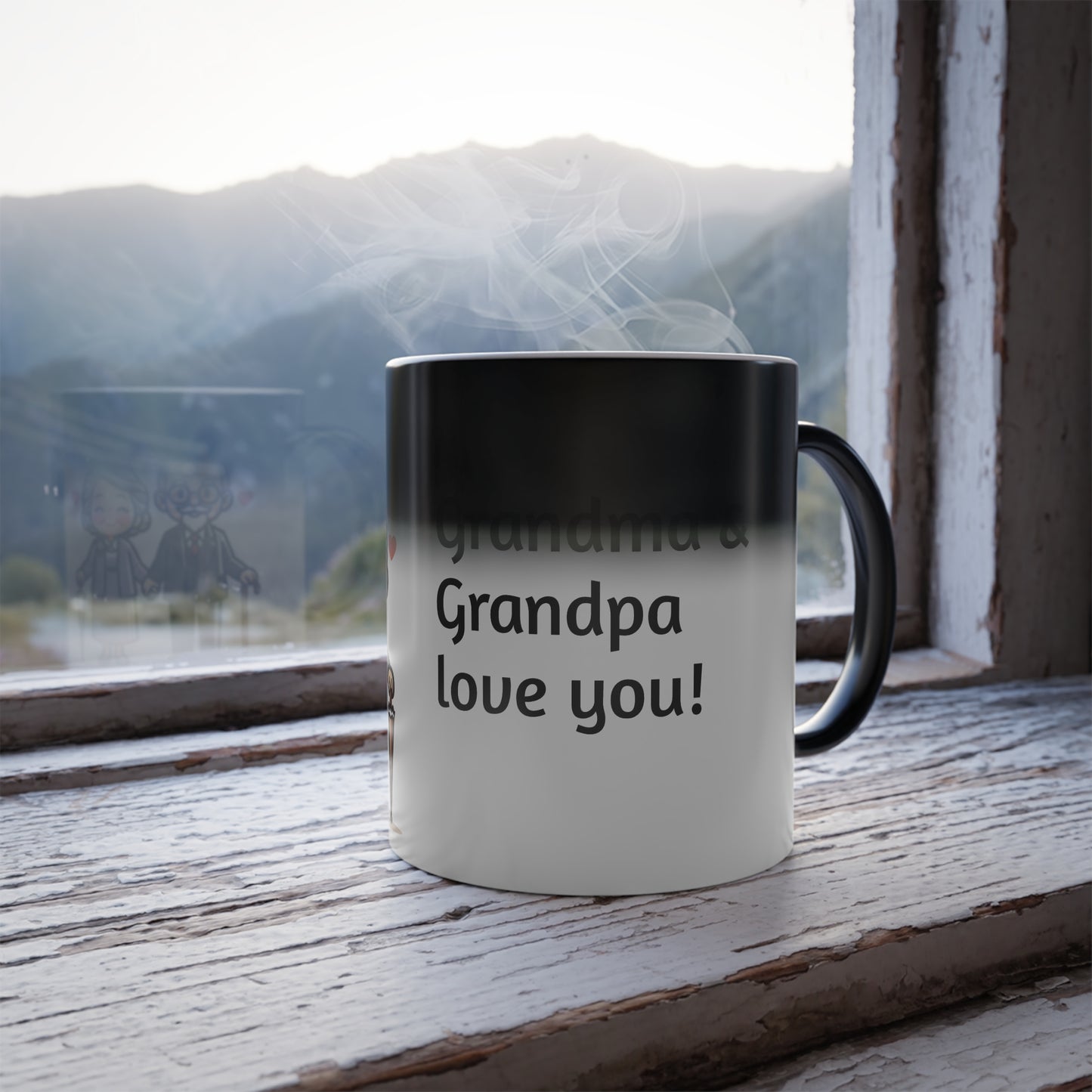 Color Morphing Mug with Sweet Grandparents Design | Perfect Gift for Grandma and Grandpa, Family Love Mug,