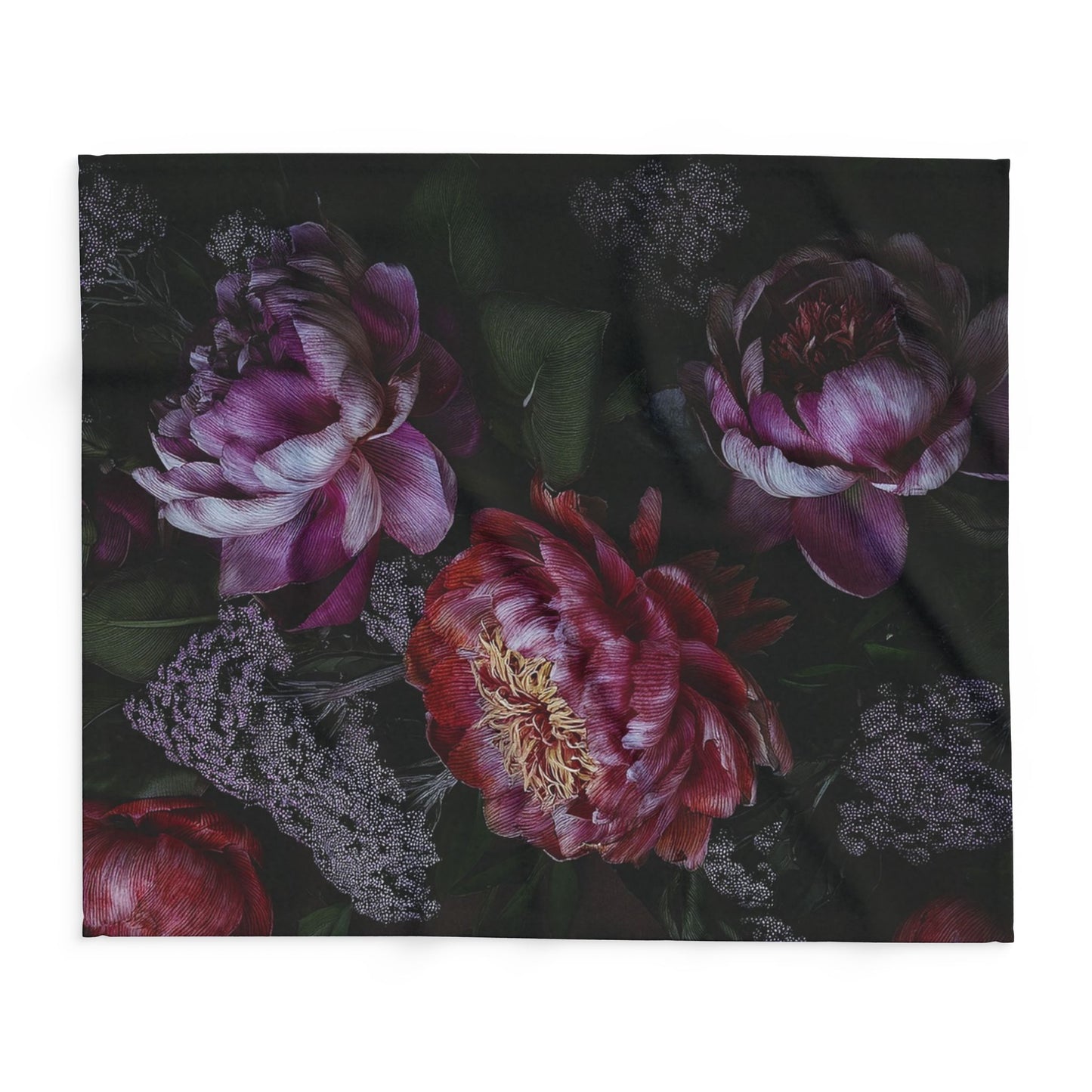 Floral Arctic Fleece Blanket, Cozy Home Decor, Gift for Her, All-Season Warmth, Elegant Design for Home, Flower Throw