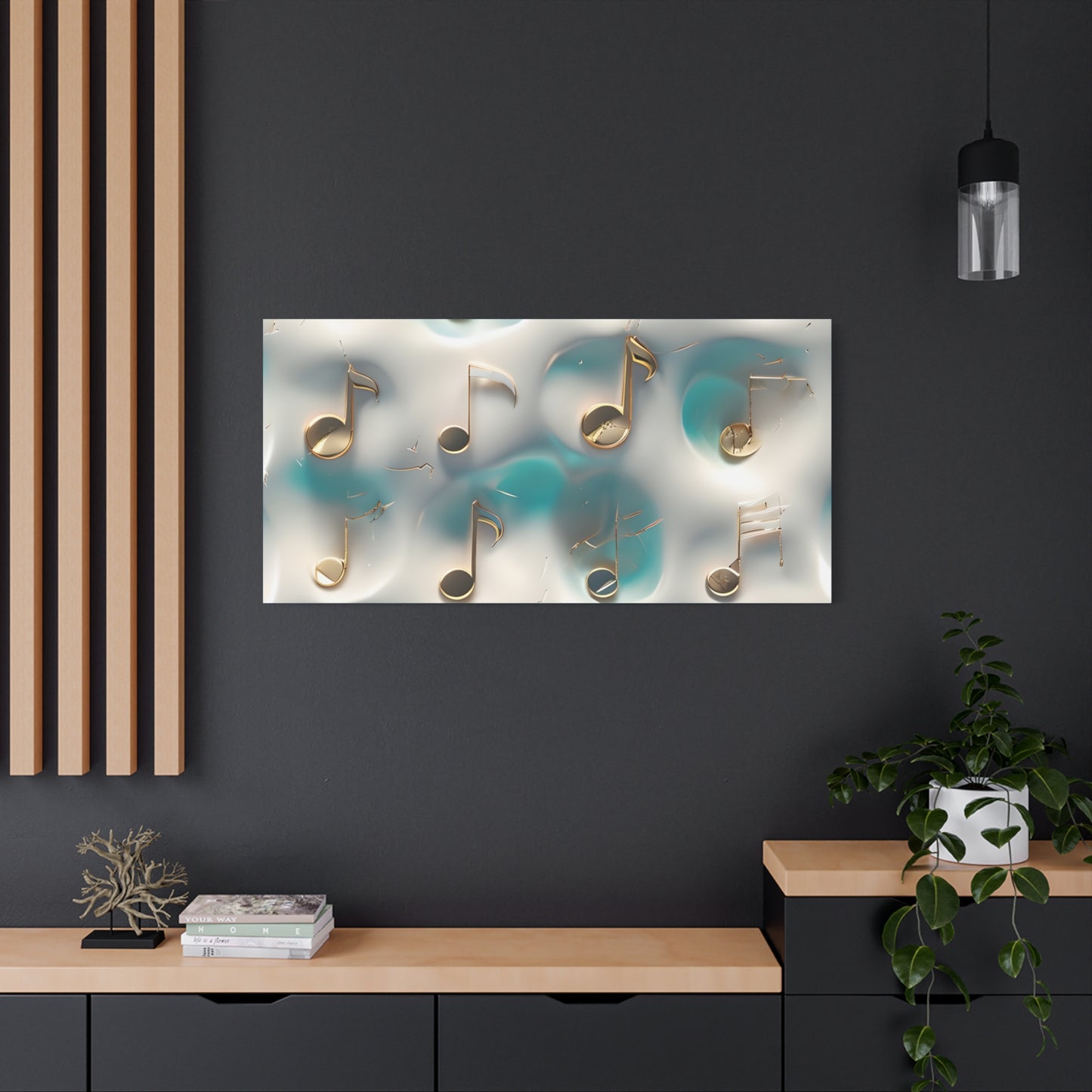 Musical Notes Wall Art Canvas, Elegant Home Decor, Perfect for Musicians, Music Lovers, Gifts for Music Teachers, Unique Art Piece