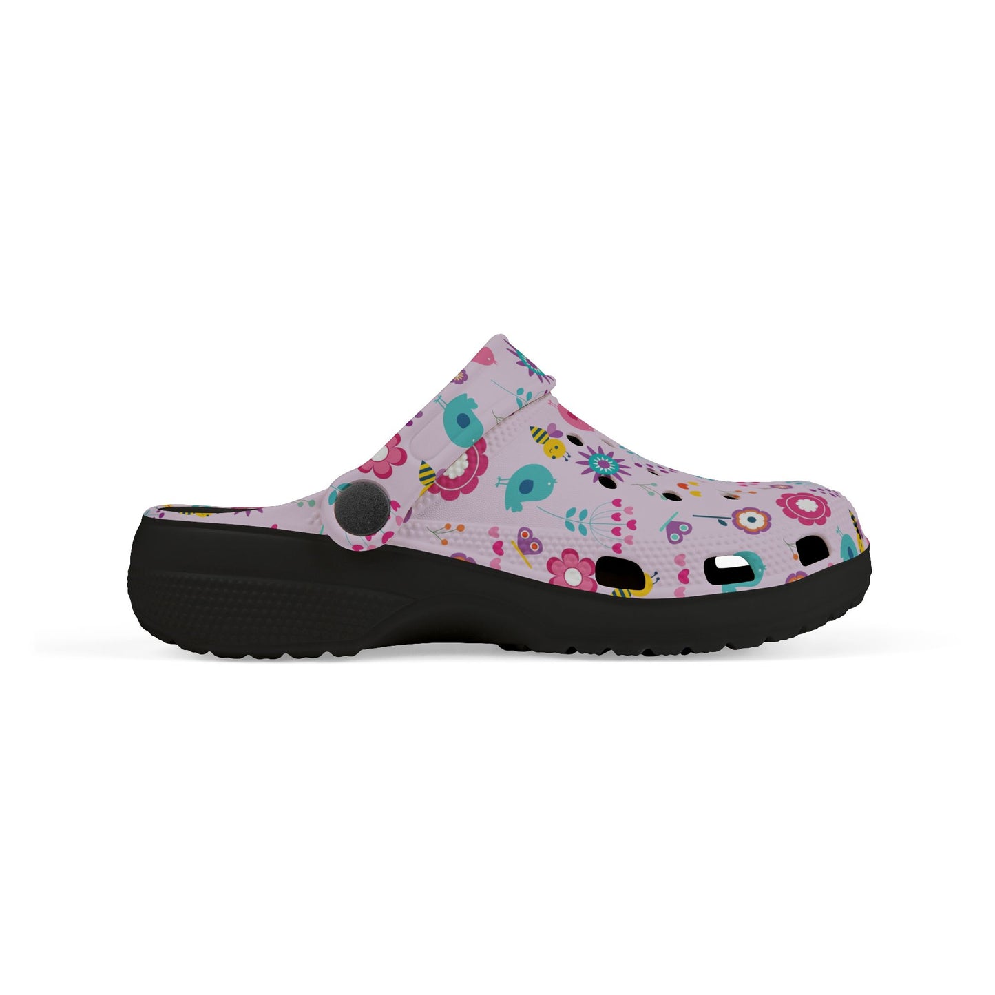 Kids Floral Clogs — Pink EVA Foam Garden Slip-Ons