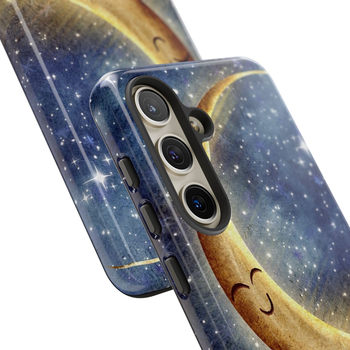 Moonlit Smile Phone Case — Starry Night Crescent Moon iPhone Cover