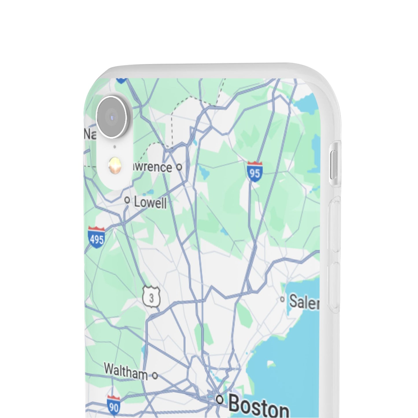 Boston Map Flexi Case for iPhone, Custom Location Phone Case, Unique Gift, Boston Heart Design, Travel Lover Accessory