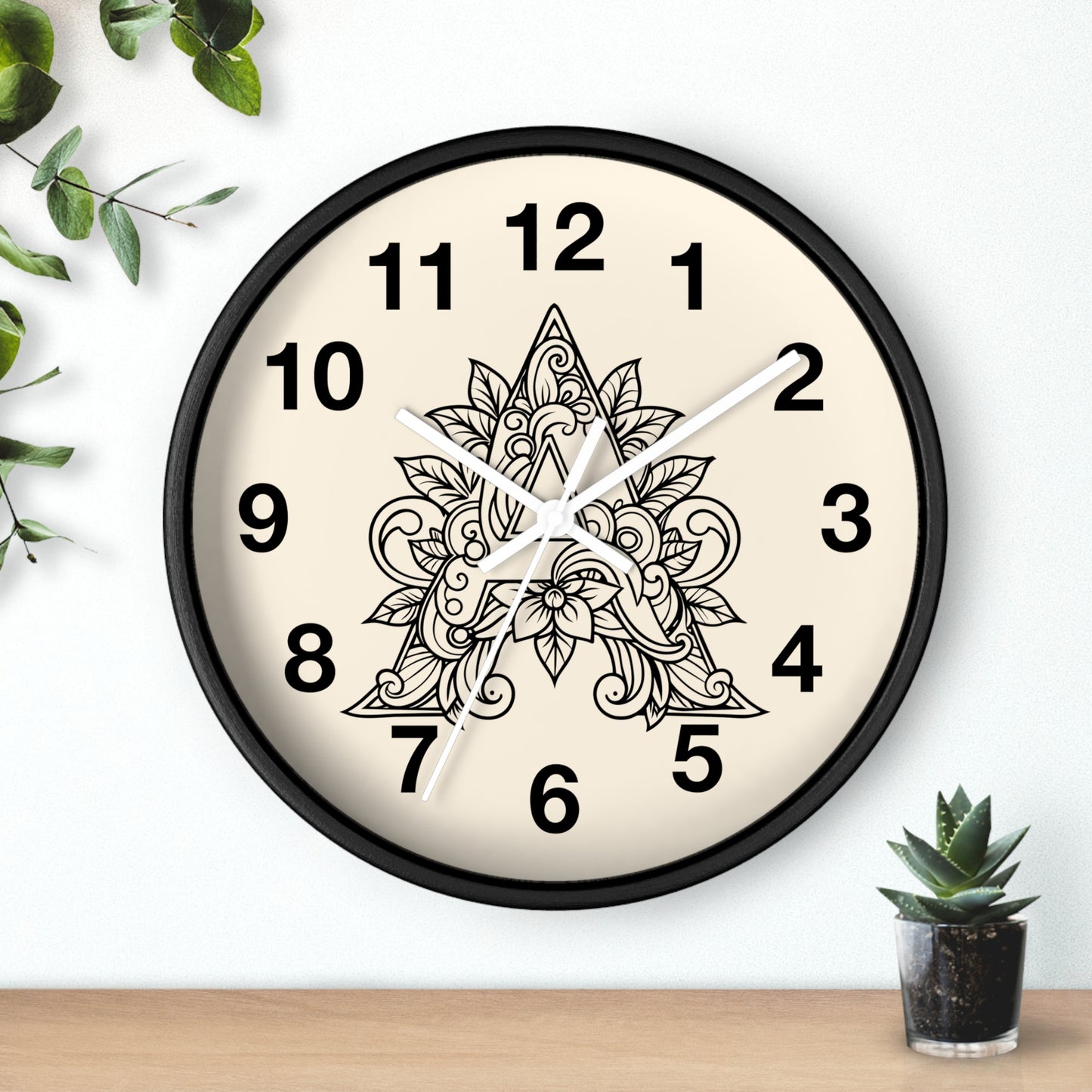 Boho Floral Wall Clock, Home Decor, Gift for Her, Bohemian Style, Living Room Wall Art, Unique Timepiece, Handmade Clock