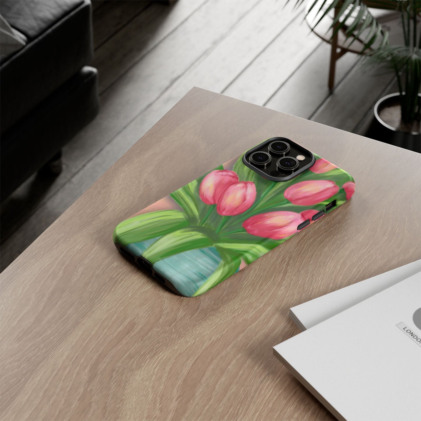 Floral Phone Case with Vibrant Tulips - Tough Cases for Garden Lovers, Spring Gifts, Nature Enthusiasts, Unique Gadget Accessories, [...]