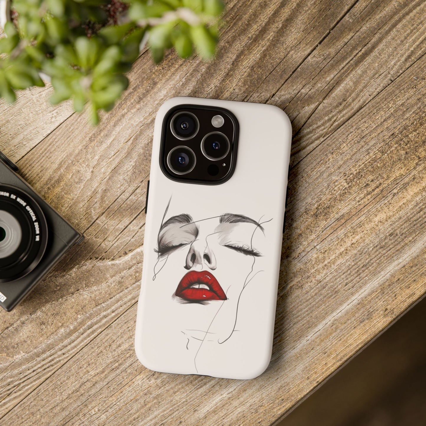 Stylish Phone Case with Artistic Lip Design, Femme Tech Accessory, Trendy Device Cover, Gift for Her, Unique Phone Accessories