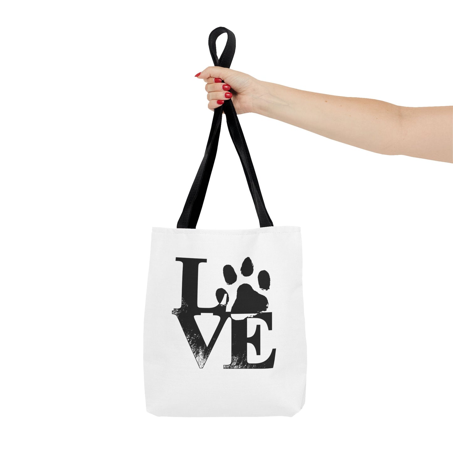 Love Paw Print Tote Bag, Pet Lover's Gift, Eco-Friendly Shopping Bag, Animal Rescue Fundraiser, Personalized Pet Tote