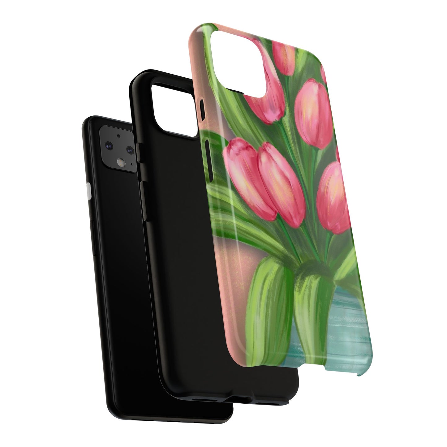 Floral Phone Case with Vibrant Tulips - Tough Cases for Garden Lovers, Spring Gifts, Nature Enthusiasts, Unique Gadget Accessories, [...]