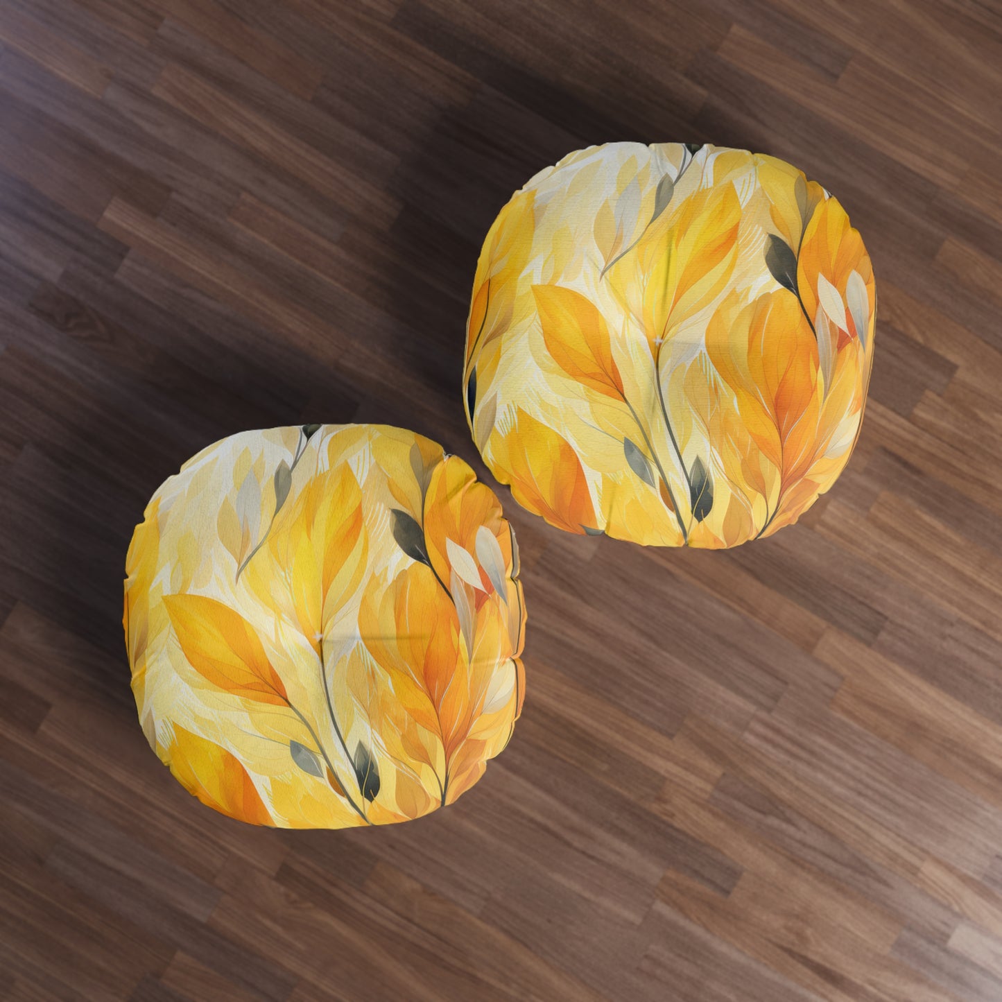 Cozy Autumn Tufted Floor Pillow, Round Decorative Cushion, Fall Decor, Boho Seating, Relaxation Pillow, Home Comfort Accessory