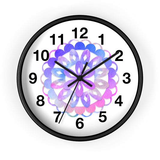 Boho Floral Wall Clock, Vibrant Home Decor, Unique Gift for Her, Motivational Wall Art, Colorful Timepiece, Relaxing Atmosphere