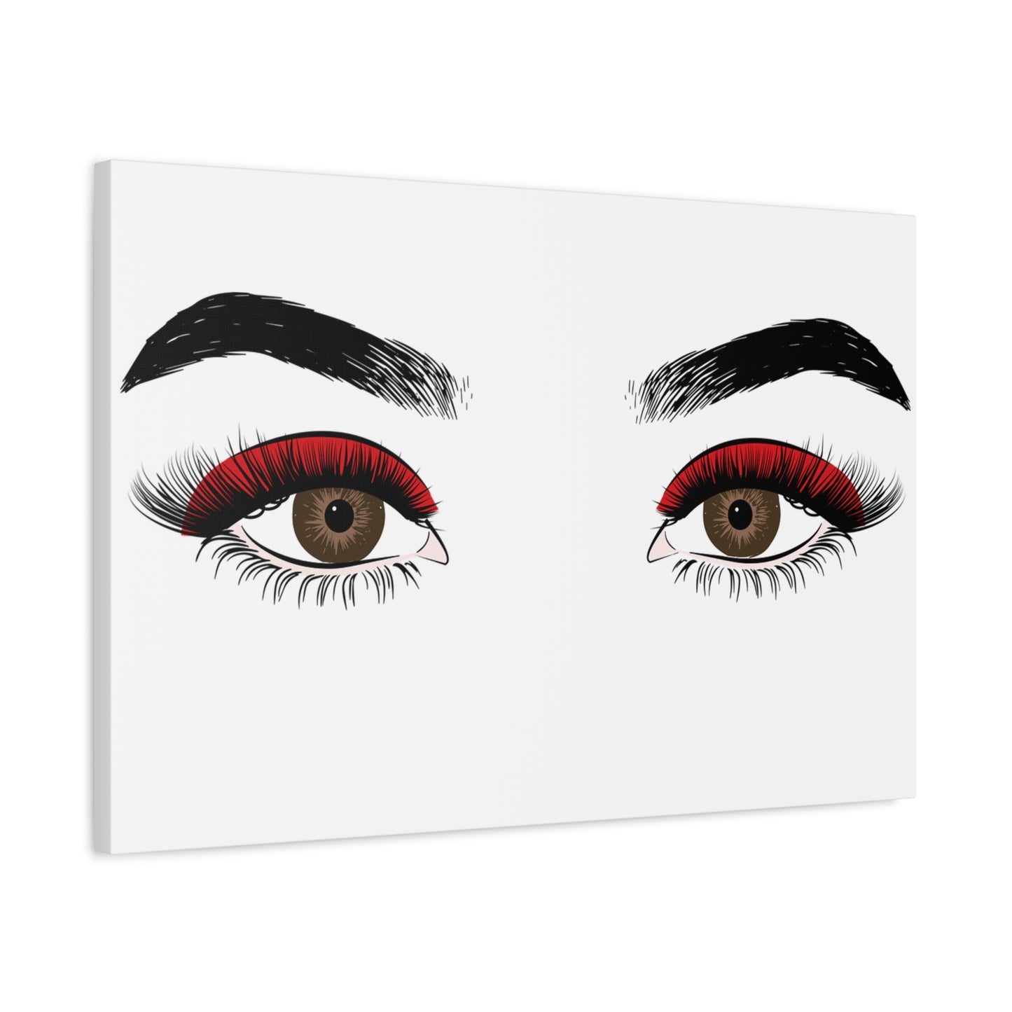 Red Lashes Wall Art Canvas — Glam Eyes Makeup Decor