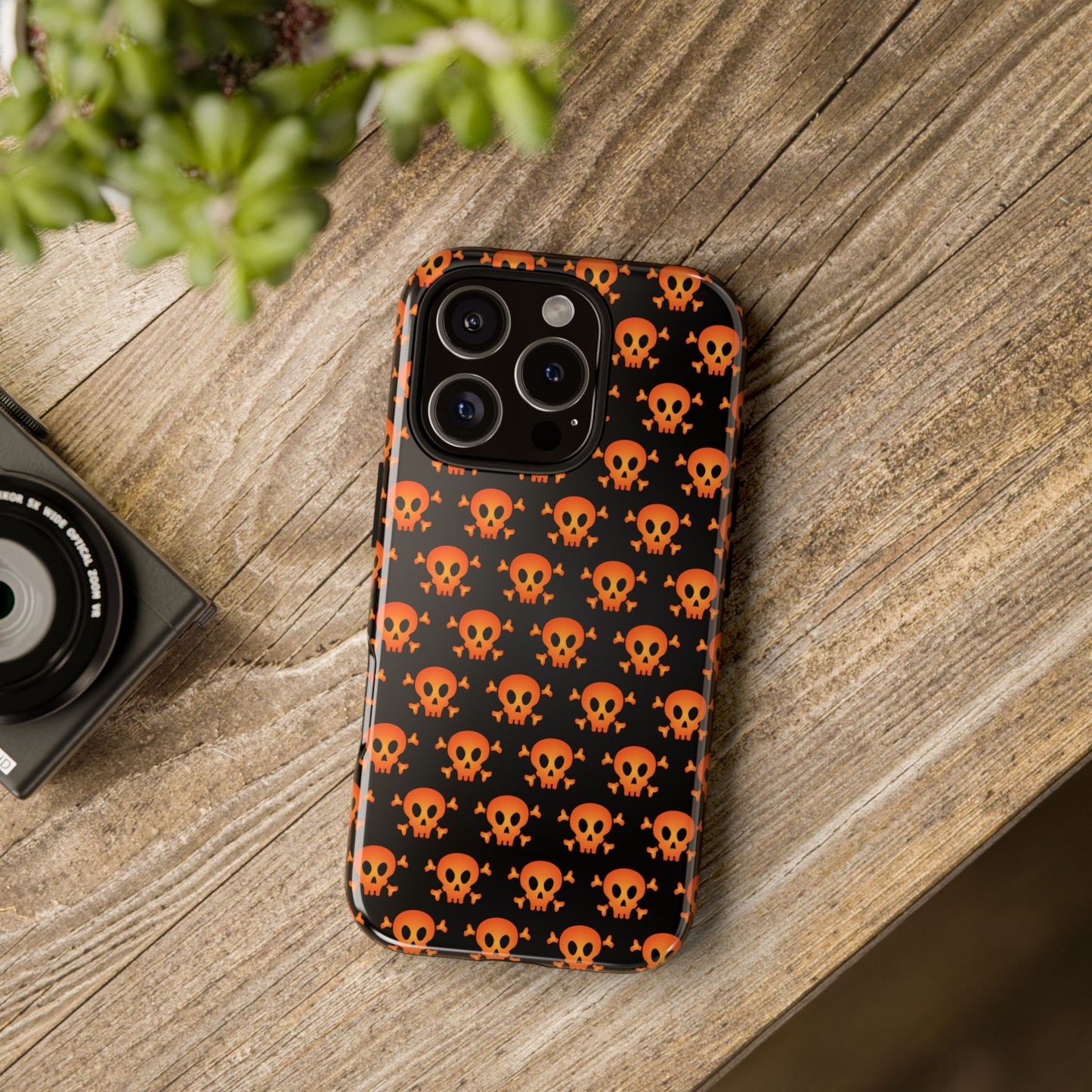 Halloween Skull Phone Case, Spooky Mobile Cover, Trick or Treat Accessory, Goth Gift, Skull Pattern Design