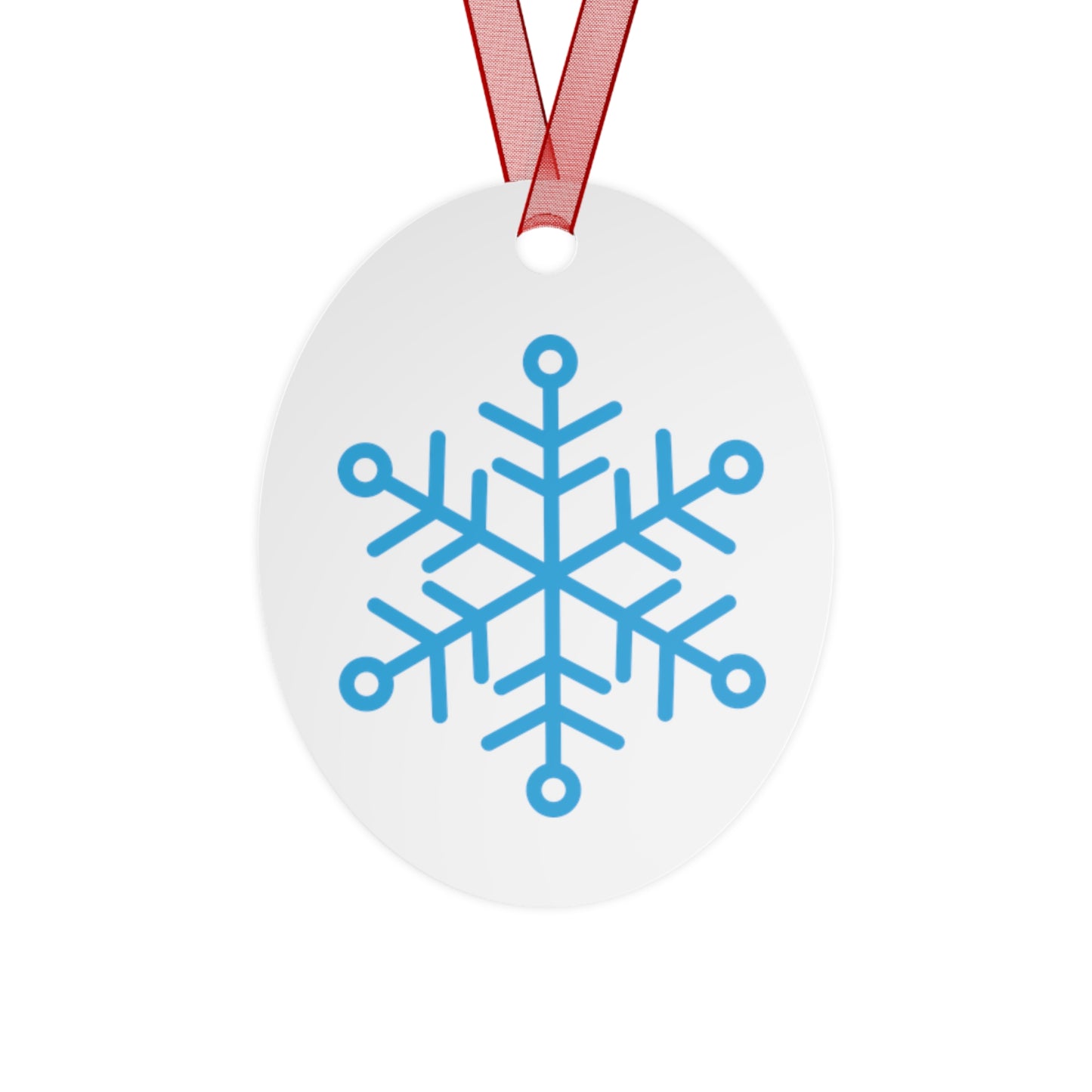 Snowflake Metal Ornament — Blue Snow Holiday Tree Decoration