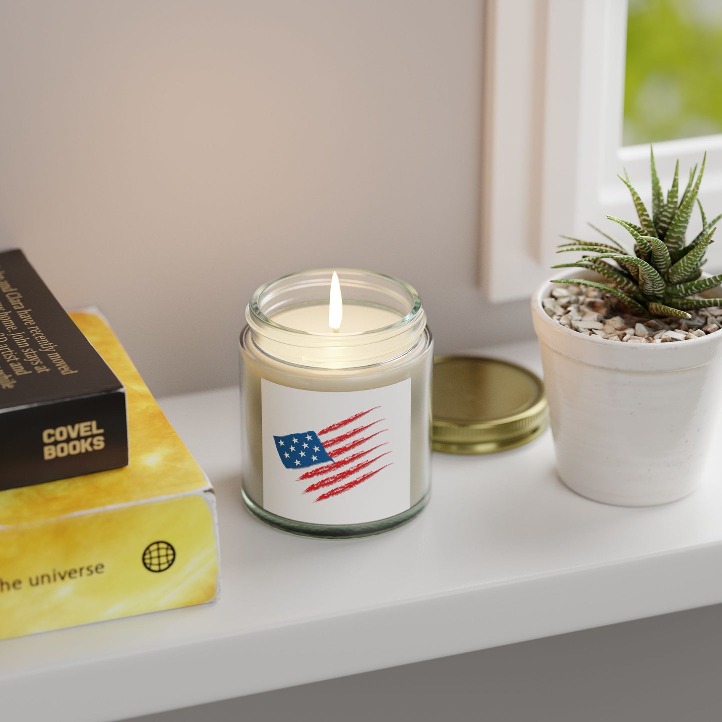 Patriotic Scented Candle, American Flag Decor, Home Fragrance Gift, July 4th Candle, Cozy Atmosphere, Relaxing Decor, USA Themes