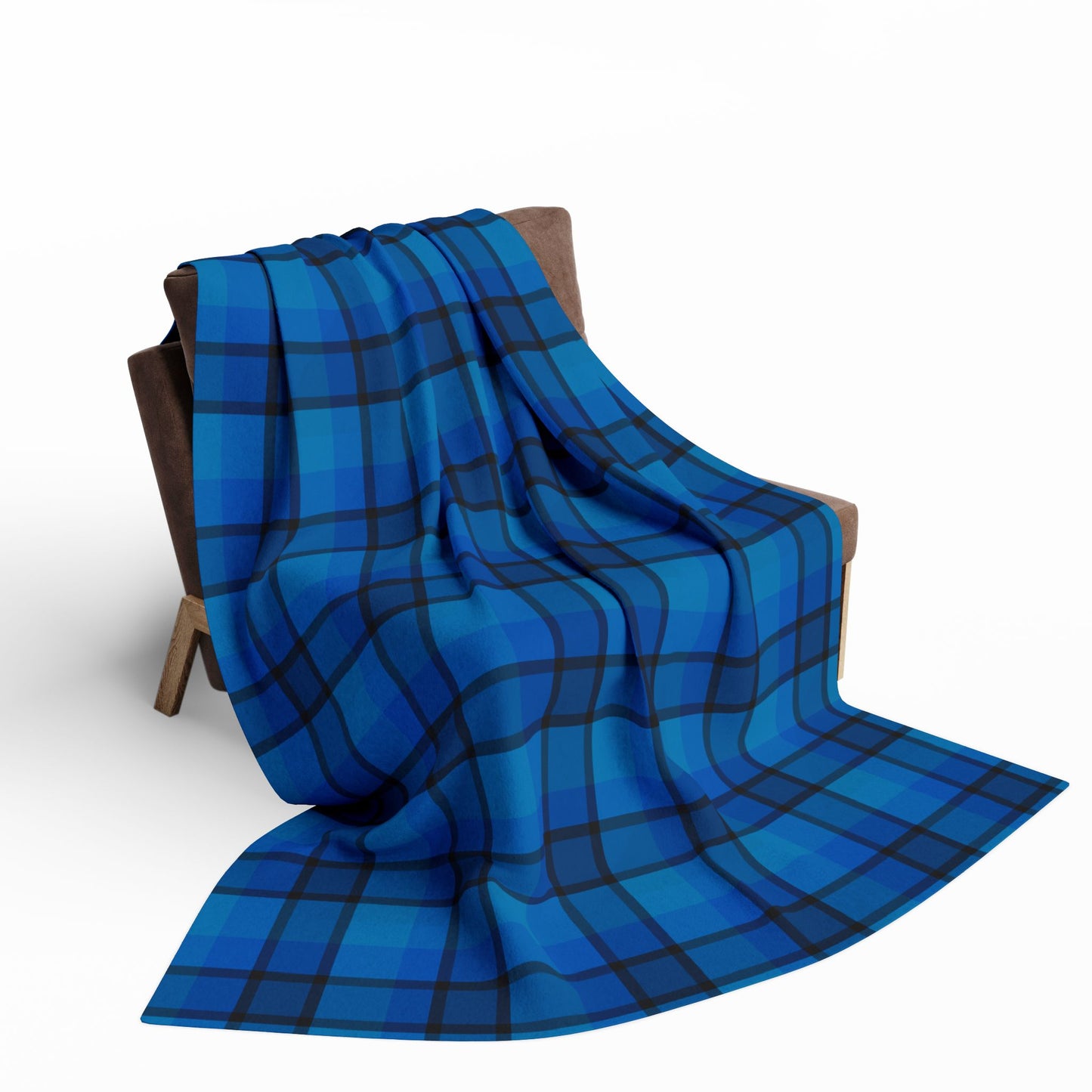 Cozy Arctic Fleece Blanket, Blue Plaid Throw, Warm Winter Decor, Home Gift, Hygge Style, Cozy Blanket for All Occasions