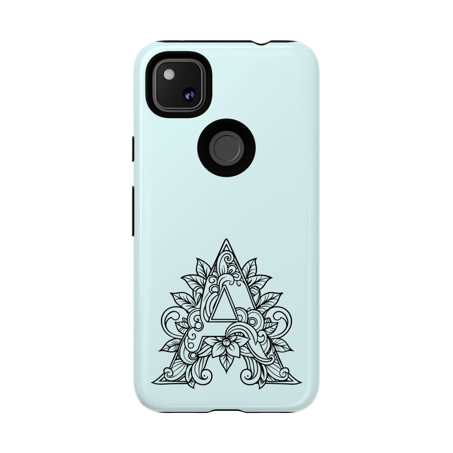 Personalized Tough Phone Case, Floral Monogram Cell Phone Cover, Custom Protective Case, Unique Gift, Birthday, Graduation