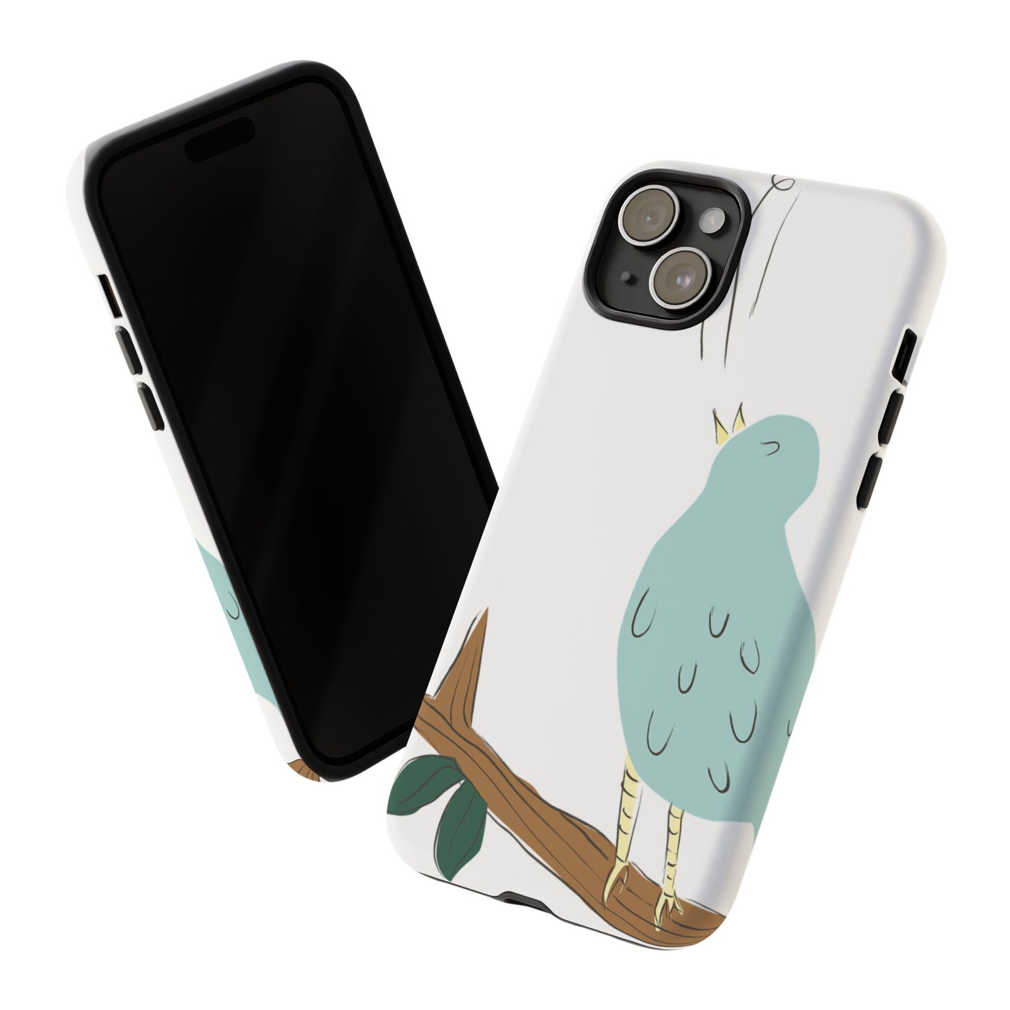 Birdsong Phone Case — Cute Blue Bird on Branch Protective Case