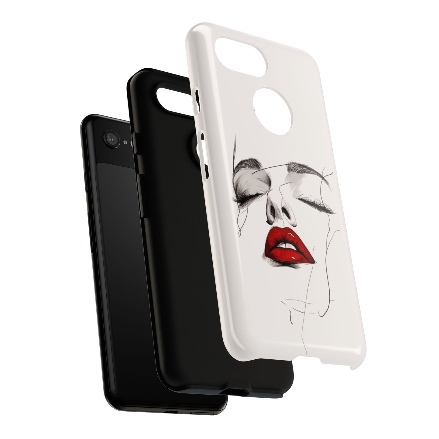 Stylish Phone Case with Artistic Lip Design, Femme Tech Accessory, Trendy Device Cover, Gift for Her, Unique Phone Accessories