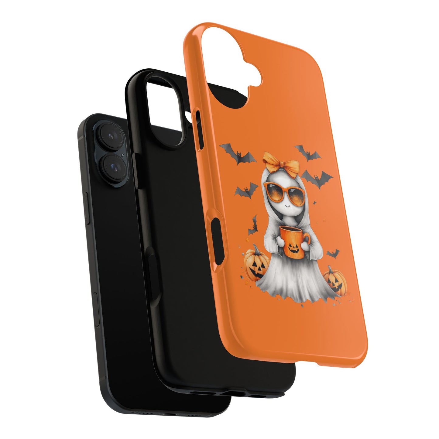 Halloween Ghost Phone Case, Cute Cat Ghost Case, Autumn Phone Cover, Spooky Season Gift, Trick or Treat Case