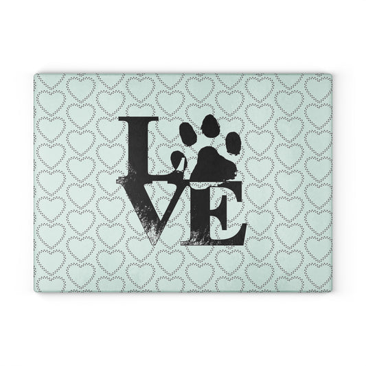 Love Paw Glass Cutting Board, Pet Lover Kitchen Decor, Heart Pattern Chopping Board, Unique Gift for Dog Owners, Wedding Gift, [...]