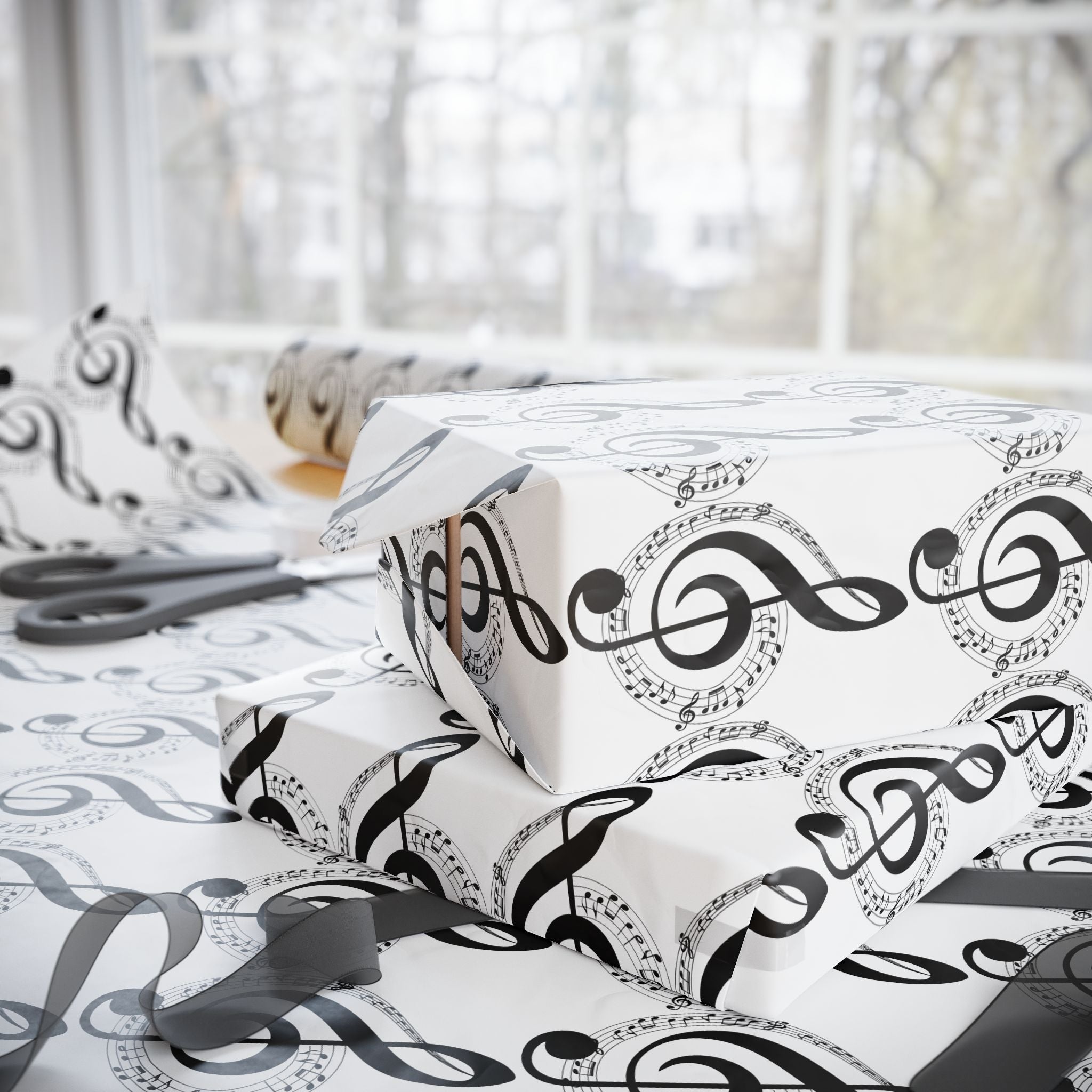 Musical Notes Wrapping Paper Perfect for Music Lovers