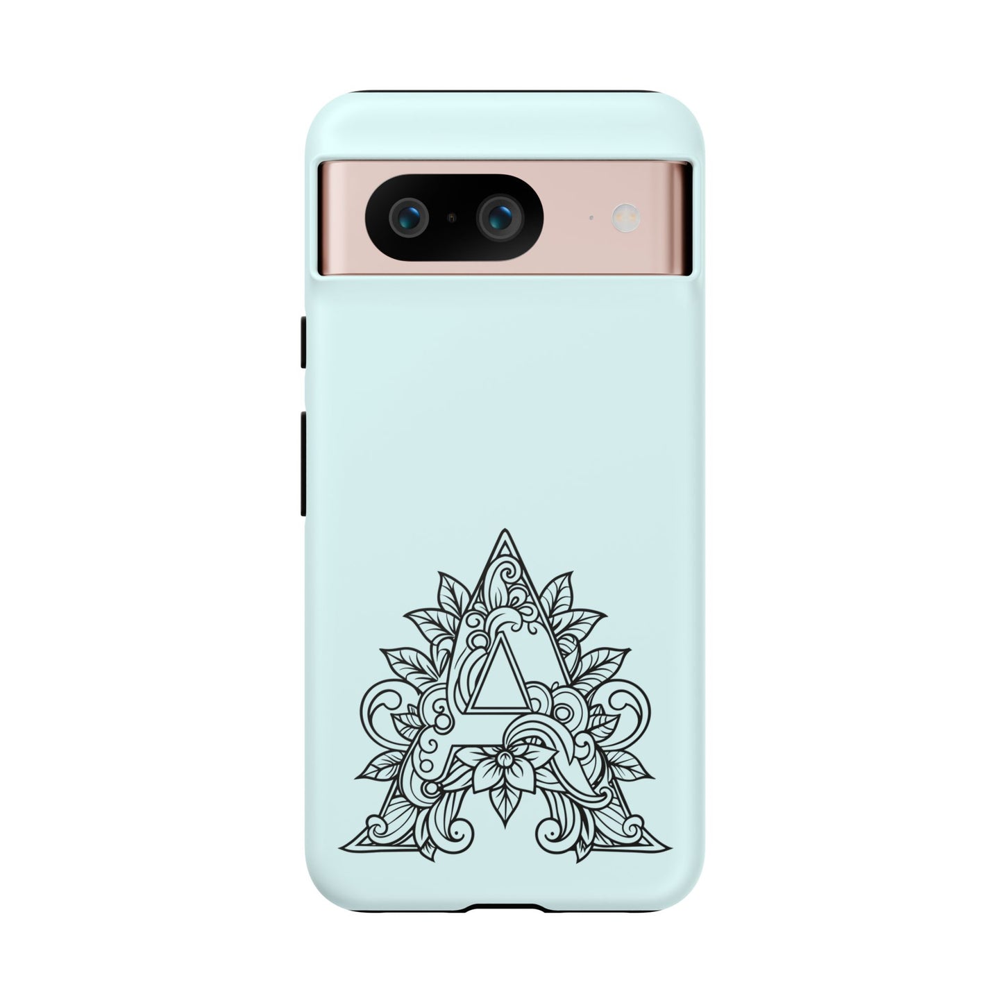 Personalized Tough Phone Case, Floral Monogram Cell Phone Cover, Custom Protective Case, Unique Gift, Birthday, Graduation