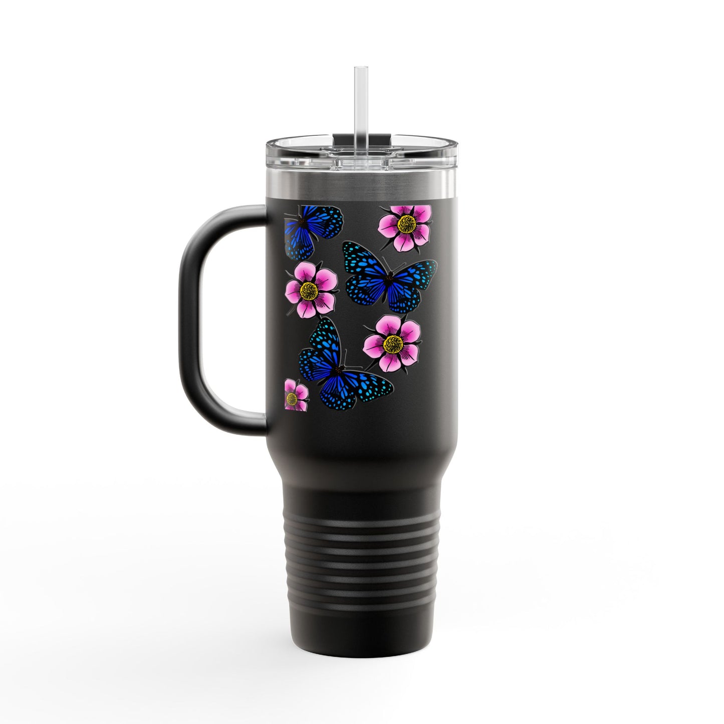 Floral Butterfly Insulated Travel Mug, 40oz - Perfect for Nature Lovers, On-the-Go Coffee, Outdoor Adventures, Birthday Gift, [...]