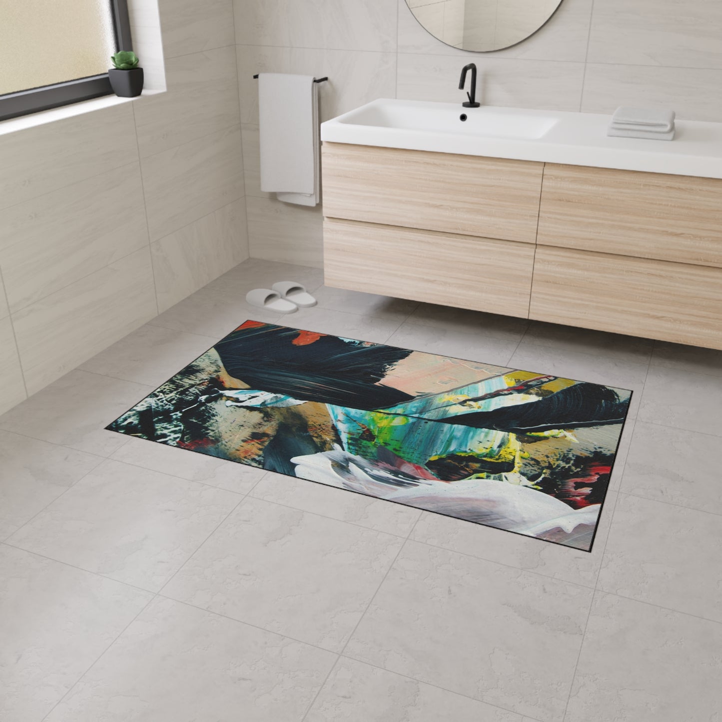 Abstract Color Splash Heavy Duty Floor Mat — Durable Artistic Entrance Rug