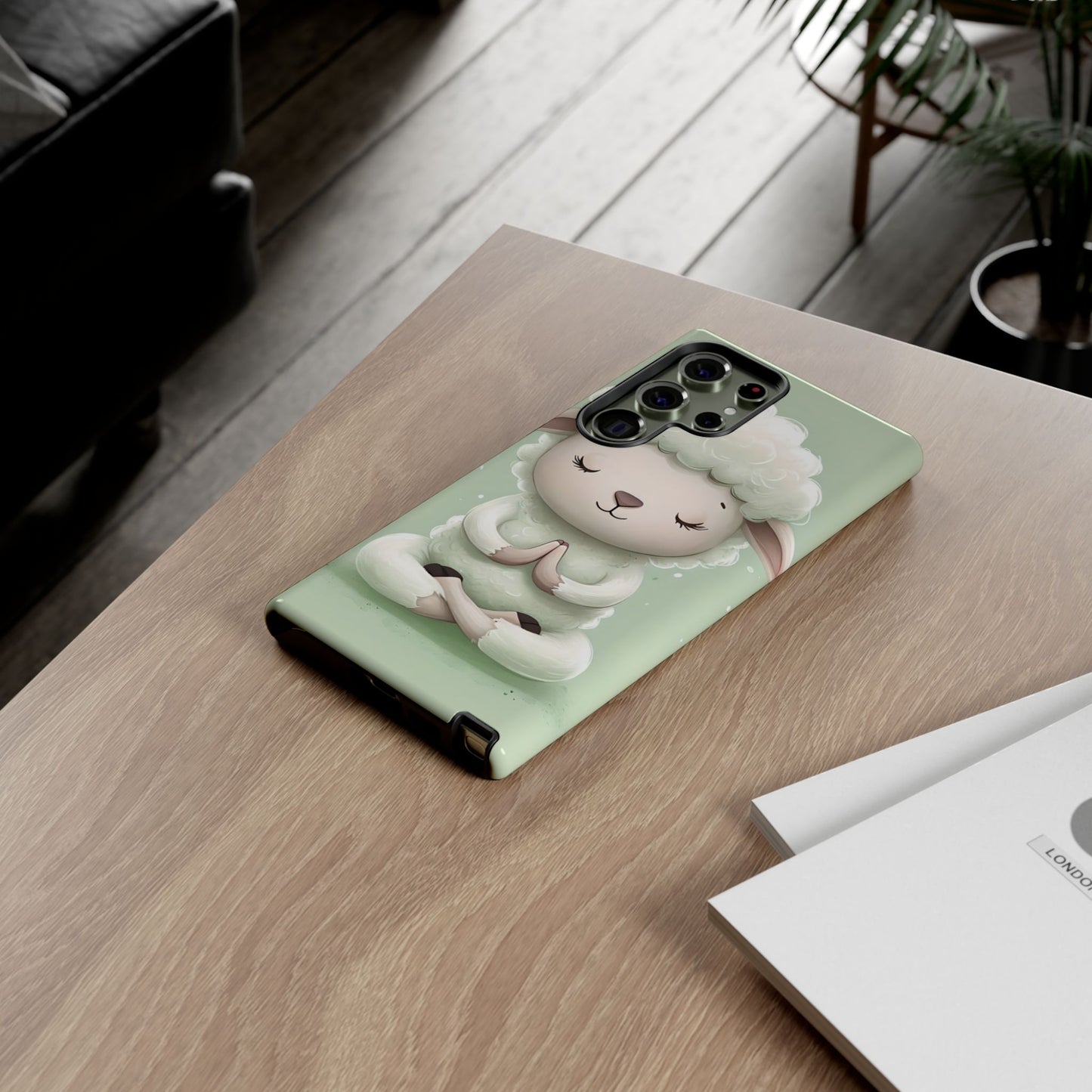 Meditating Lamb Phone Case — Cute Pastel Protective iPhone Cover