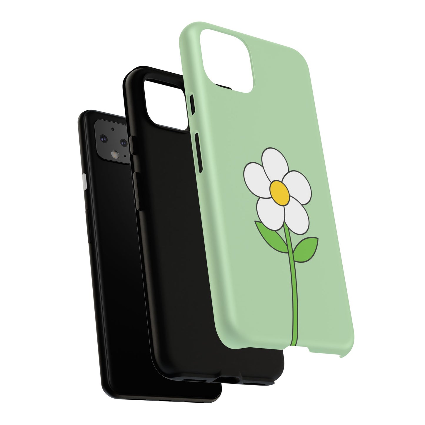 Floral Phone Case - Tough Cases for Nature Lovers, Cute Green Flower Design, iPhone Cover, Gift for Her, Spring Accessories