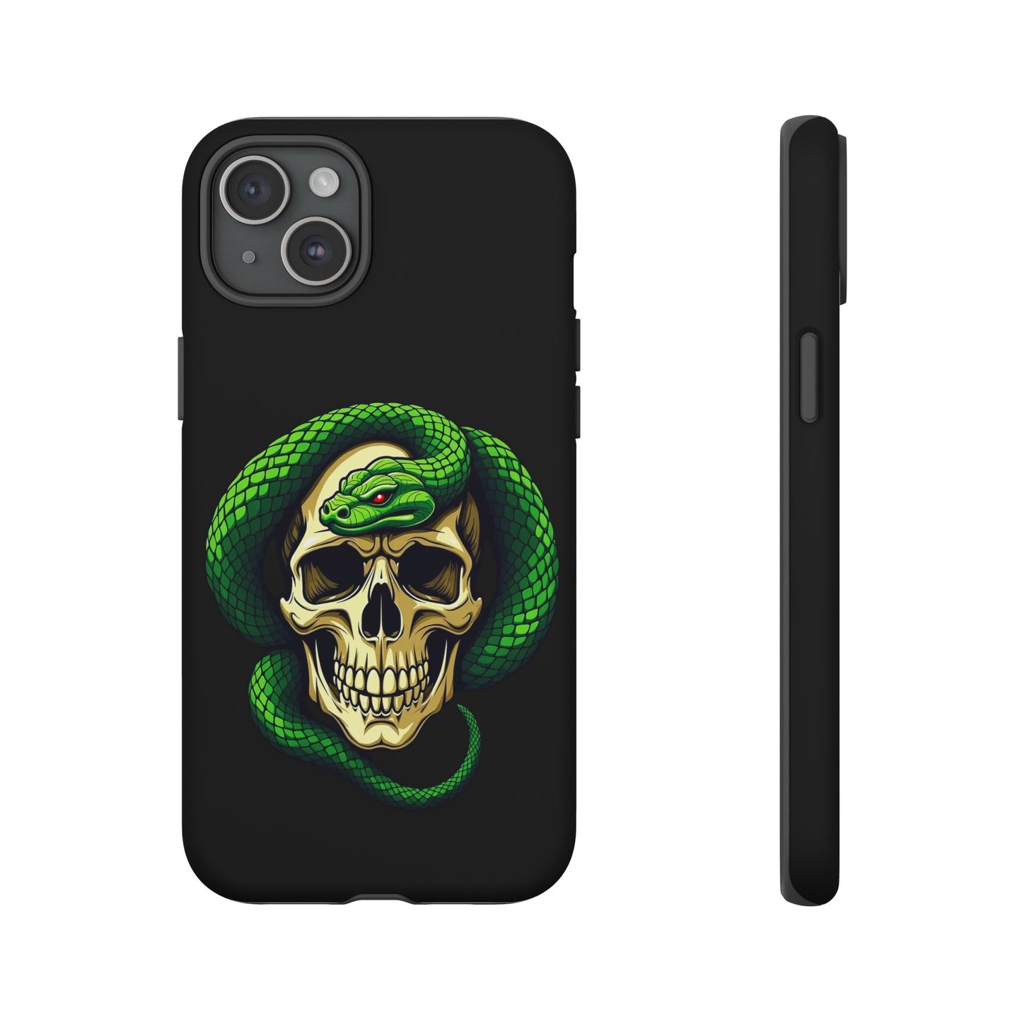 Skull & Snake Phone Case | Tough Cases, Protective Cover, Edgy Phone Accessories, Gothic Gift, Halloween Decor