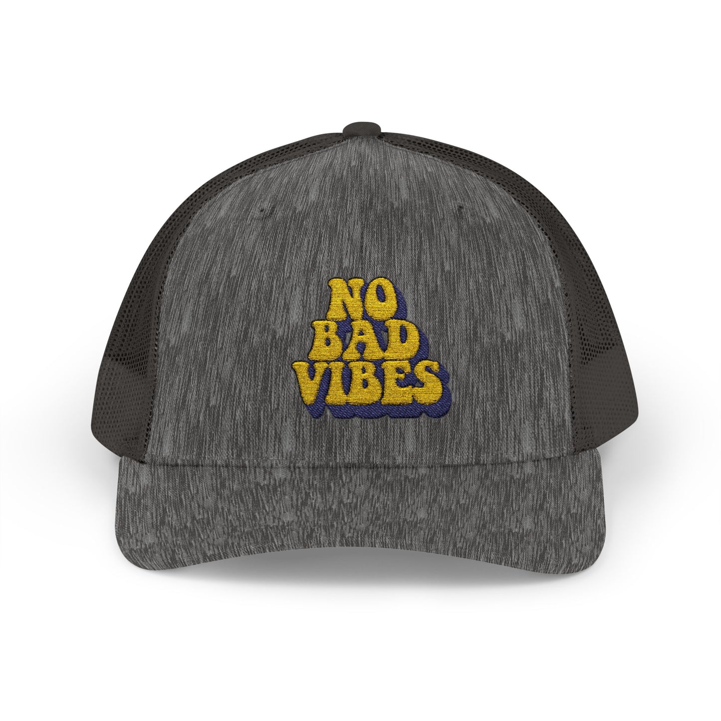 No Bad Vibes Snapback Trucker Cap | Casual Summer Hat, Gift for Her, Trendy Accessory, Outdoor Fun, Festival Wear