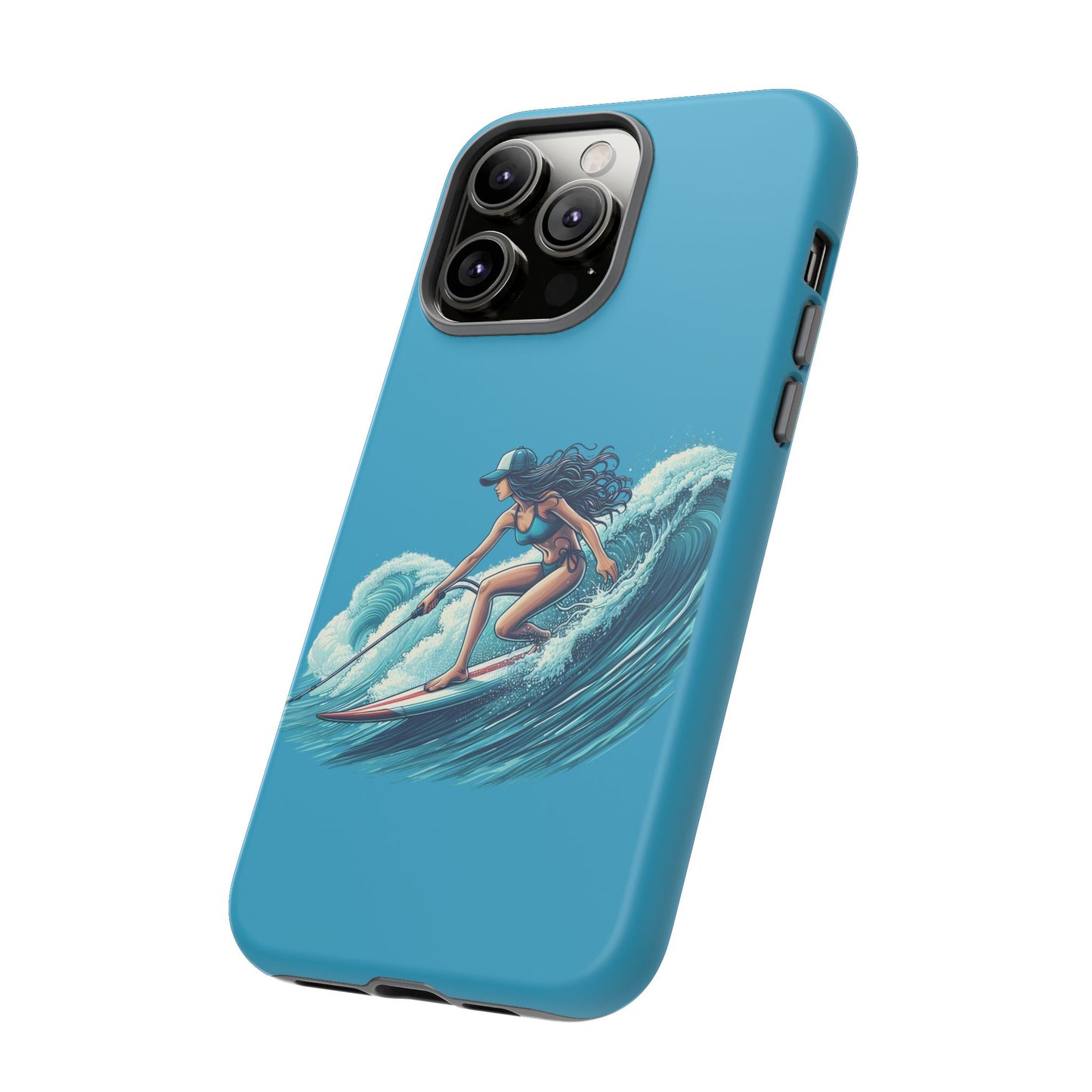 Surfing Phone Case, Coastal Vibes Phone Cover, Tough Cases for Beach Lovers, Ocean Art Phone Accessories, Summer Gift Idea