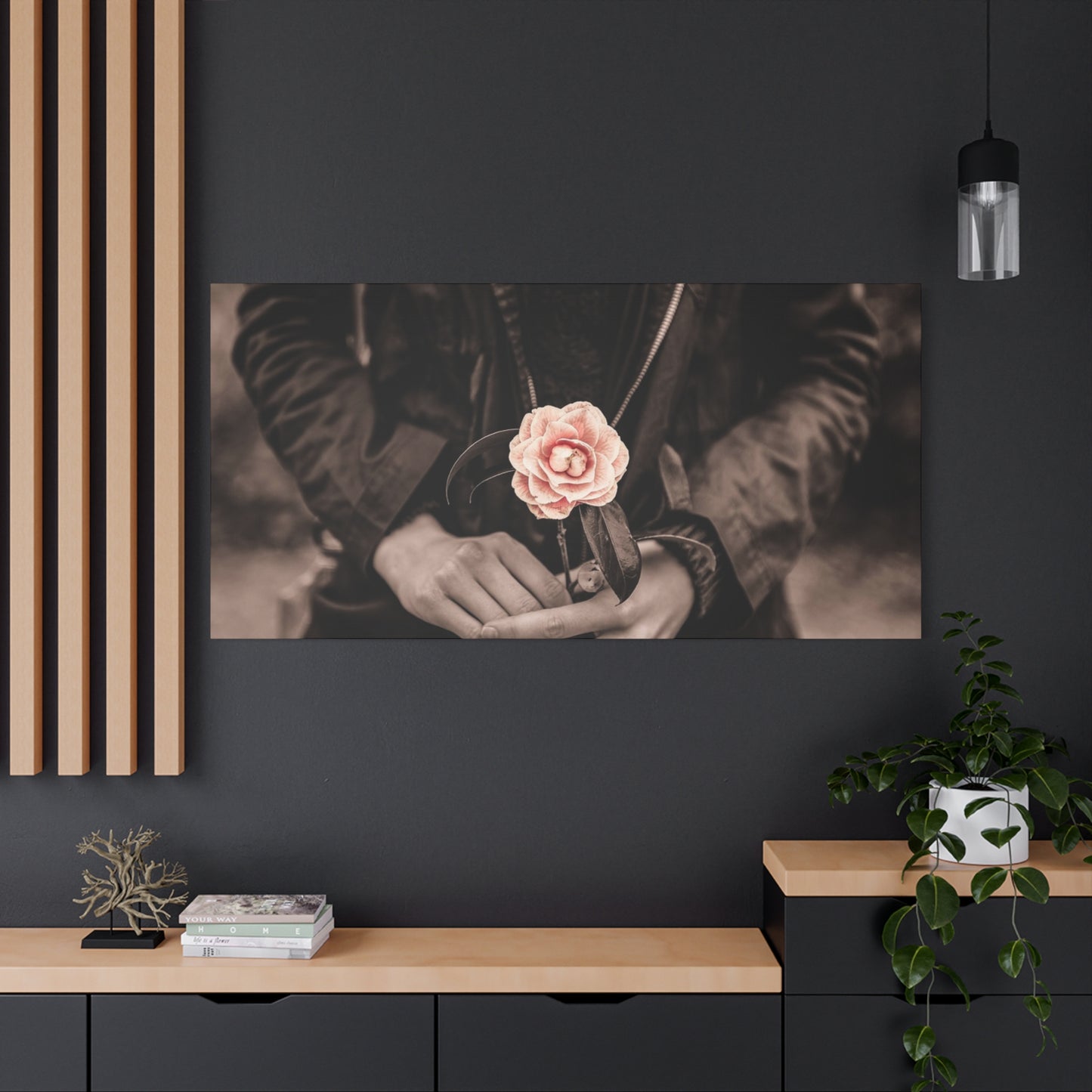 Floral Art Canvas Wall Decor, Modern Home Accent, Gift for Her, Office Decor, Inspirational Artwork