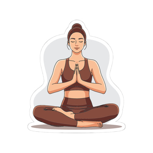 Yoga Girl Kiss-Cut Stickers, Meditation Stickers, Peaceful Decor, Boho [...]