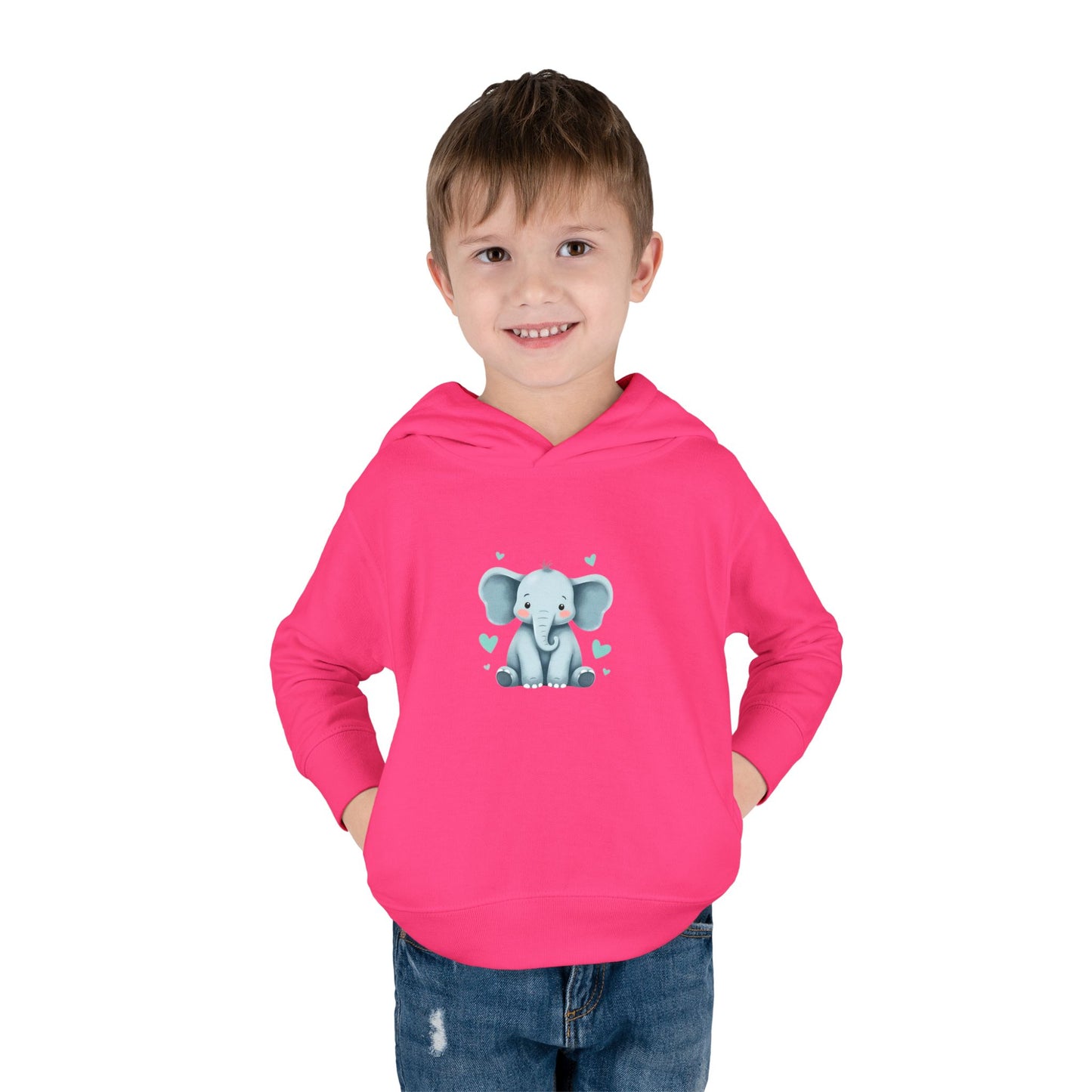 Adorable Elephant Toddler Fleece Hoodie, Kids Pullover, Baby Shower Gift, Birthday Present, Cute Animal Apparel, Cozy Toddler Wear
