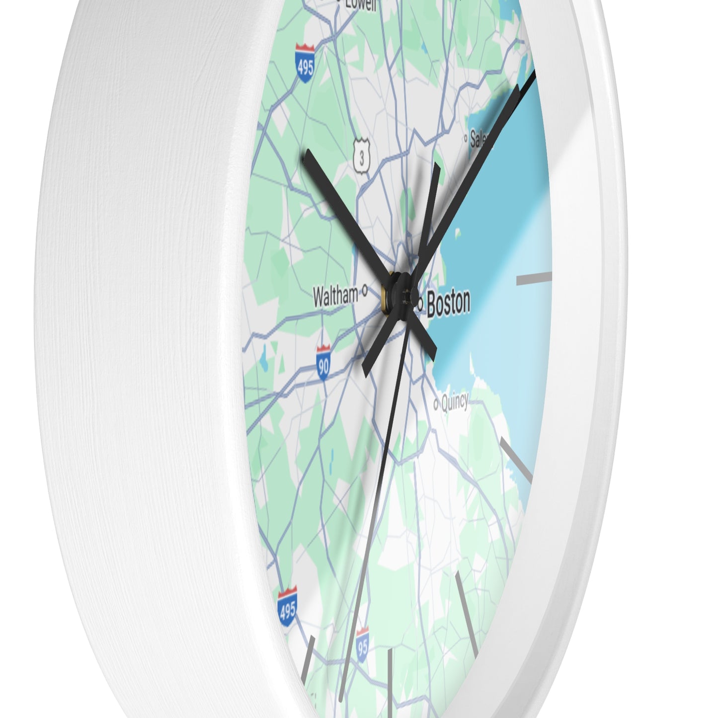 Boston Map Wall Clock - Unique Home Decor, Gift for Boston Lovers, Custom Wall Art, Office Decorations, Modern Timepiece