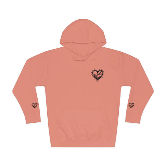 Heartfelt Unisex Fleece Hoodie, Cozy Gift, Casual Wear, Valentine's Day, Romantic Style