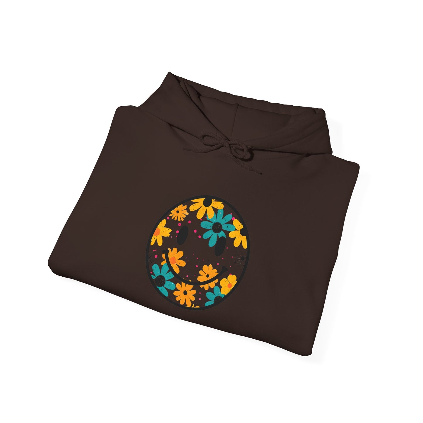 Floral Smiley Hoodie — Retro Daisy Smile Graphic Hoodie